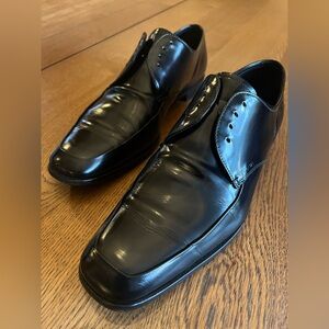 Prada Black Leather Oxfords